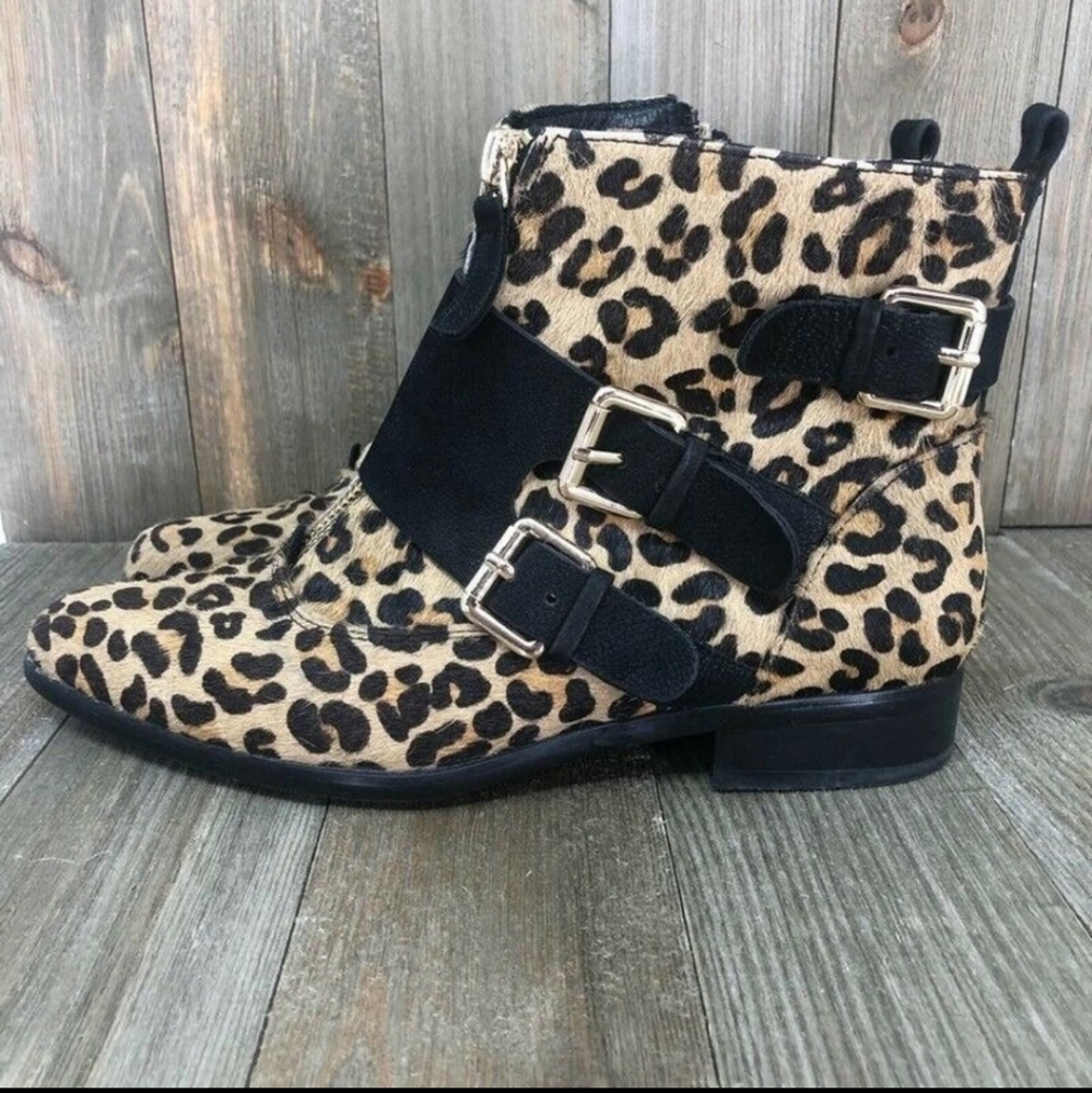 Womens Ankle Boots Booties Multicolor Animal Print Pointed Toe US 7